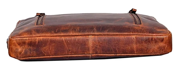 Mars Tan Leather Compact Laptop Bag - Image 5