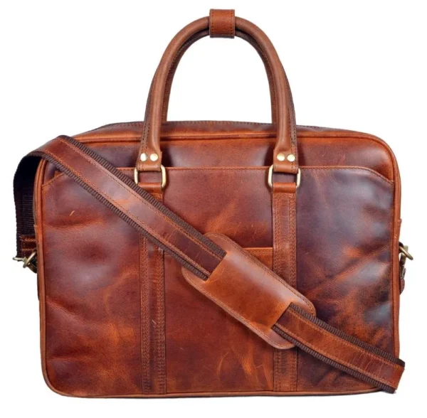 Mars Tan Leather Professional Laptop Bag
