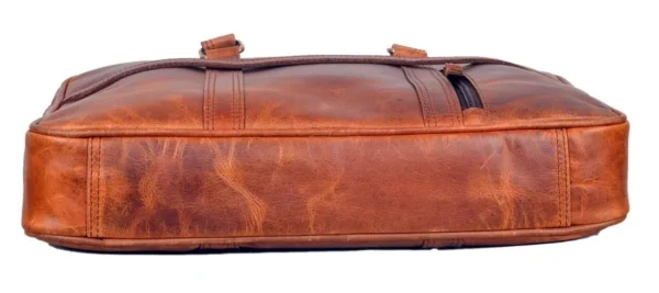 Mars Tan Leather Professional Laptop Bag - Image 2