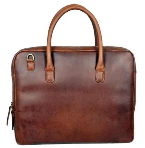 Venus Dark Tan Leather Executive Bag