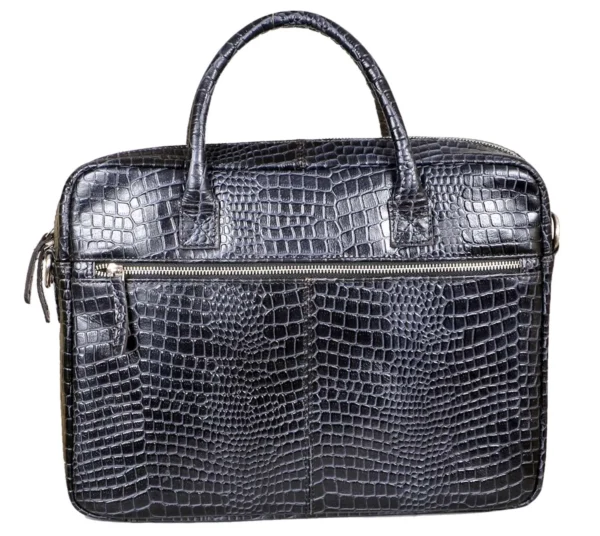Uranus Gray Two-Tone Leather Laptop Bag