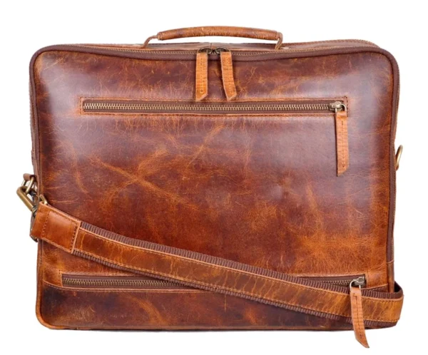 Mars Leather Executive Laptop Bag - Image 5