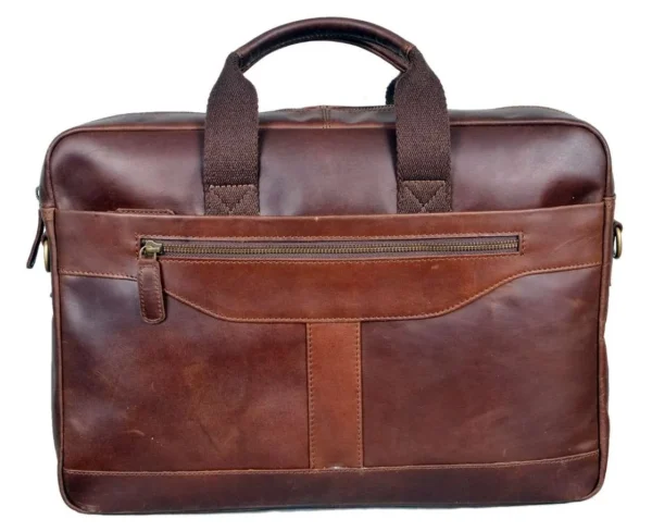 Venus Brown Leather Compact Laptop Bag