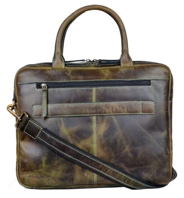 Mars Green Leather Laptop Backpack - Image 5
