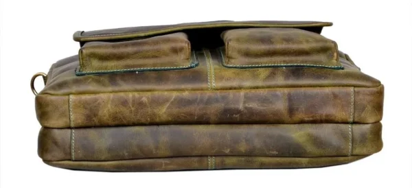 Mars Green Leather Laptop Backpack - Image 2