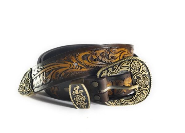 Western Pattern Leather Belt